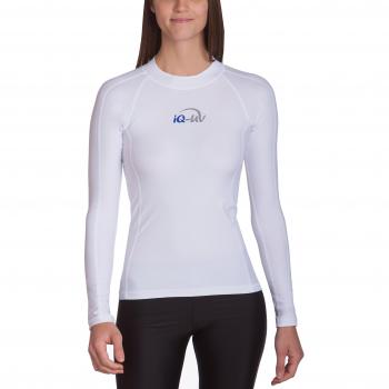 IQ UV 300 Damen T-Shirt langarm, Slim Fit, Weiß, L