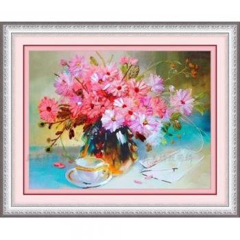 Floral Ribbon Embroidery Wall Art