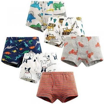 Adorel Mutande Boxer Cotone Bambino 4-5 Anni Confezione da 6 Motociclo & Dinosauro