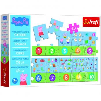 Trefl Lernspiel: Peppa Pig Zahlen‑Puzzle – 20 Teile