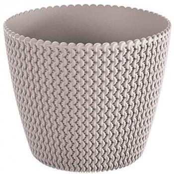 Vaso per piante e fiori Shabby in polietilene beige H 24 cm Ø 30 cm