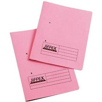 Rexel Jiffex Pocket Transfer File Manilla Foolscap 315gsm Pink (Pack 25)