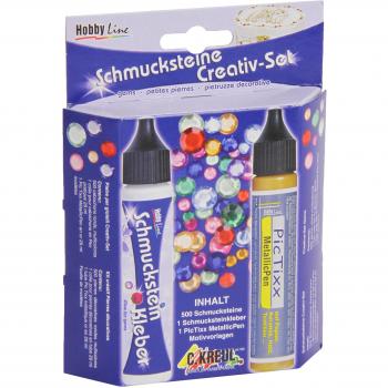 Kreul Schmucksteine 29 ml Set mit 8 Motivvorlagen