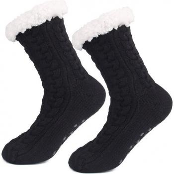 Calcetines cálidos antideslizantes para mujer, de lana suave y gruesa, para el hogar, invierno