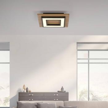 Plafonnier angulaire Tola LED, bois, 3000 K