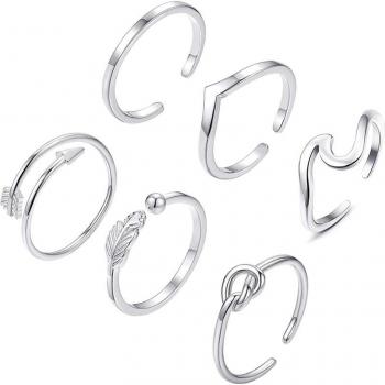 Thumb Open Arrow Knot Rings Set