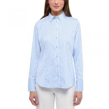 Eterna Klassische Bluse ETERNA Streifen-Bluse hellblau