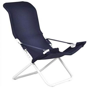Chaise longue Fiam Fiesta (acier blanc) serviette bleue 127pebsbl – pliable