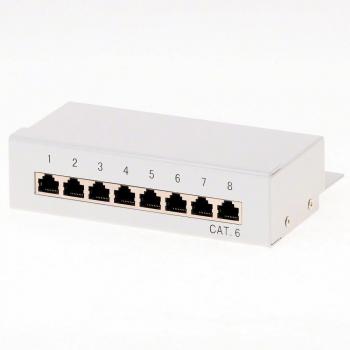 CAT6STP Patchpanel 8‑Kanal – Grau