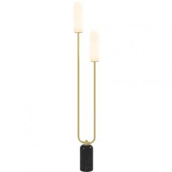 Lampadaire sur pied en métal blanc avec base en marbre HOMCOM