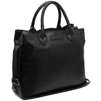 The Chesterfield Passau Black Leather Shopper Bag 37 cm