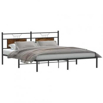 Lit sans matelas 160x200 cm en chêne fumé