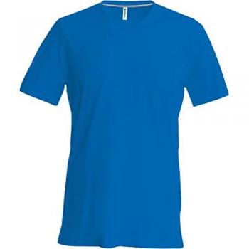 Blaues Herren T-Shirt mit V-Ausschnitt von Kariban (M)