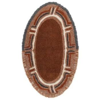Tapis Karibu marron en laine lavable 110x200