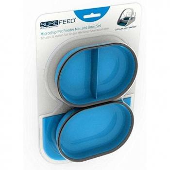 SmartCat SureFeed Microchip Pet Feeder Mat & Bowl Combo, Blue
