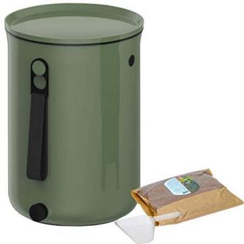 Composteur de Cuisine Skaza Bokashi Organko 2 (9,6 L) en Plastique Recyclé avec Activateur Fermentant