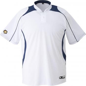 Camisa de béisbol con estilo retro, cuello redondo y dos botones – Descente SWNV