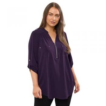 Yours Curve Frontzip-Jersey