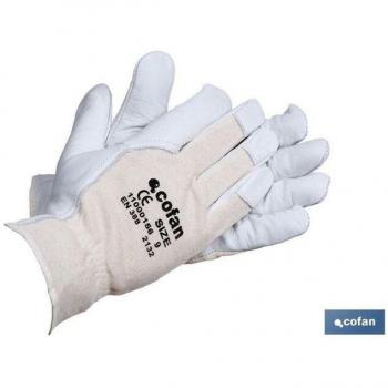 Cofan Blister de Guante de Vacuno con Dorso Algodón – Pack 12 Unidades