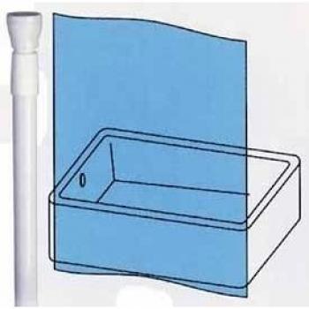 BARRA CORTINA BAÑO ALUMINIO BLANCO 110/200