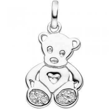 Jobo Kinder Anhänger Teddy Teddybär 925 Sterling Silber 8 Zirkonia