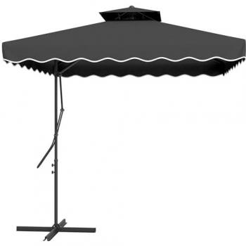 Outsunny 2.5m Square Cantilever Garden Parasol – Black, Cross‑Base Model