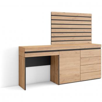 Moderna Cassettiera “Skraut Home” – Tavolo Trucco 177x145x35 cm, Rovere