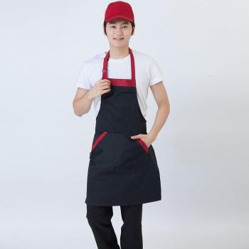 Unisex Spliced Color Chef Apron for Food Service
