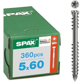 Vis terrasse inox A2 T-STAR plus 5×60 mm, pack de 360 – SPAX