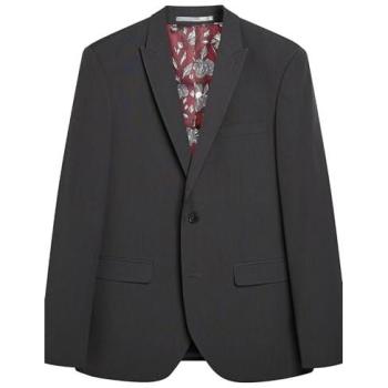 Next Herren Anzugjacke in Anthrazitgrau, Slim Cut, 2 Knöpfe