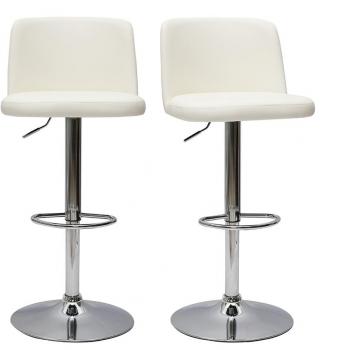 Sgabelli da bar MONTI design regolabili bianchi (set di 2)