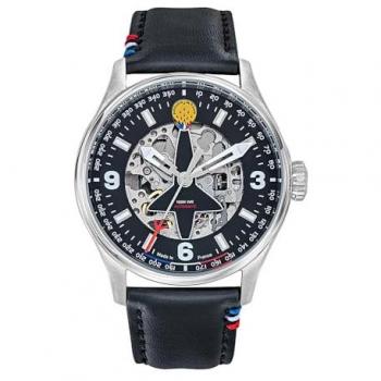 Patrouille 1981 : Montre Homme en Cuir Bleu, Coffret