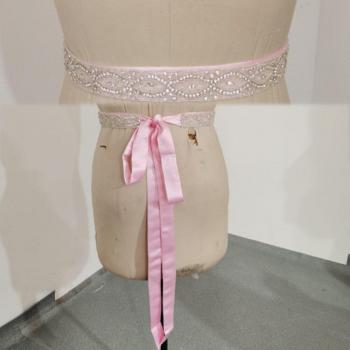 Crystal Beaded Satin Sash