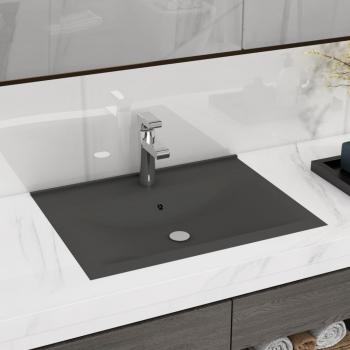 Contemporary Matt Dark Grey Basin with Faucet Hole