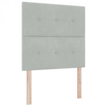 VidaXL Letto Box Spring 80x200 cm Grigio Chiaro con Struttura a Molle e Luci LED, Design Vellutato