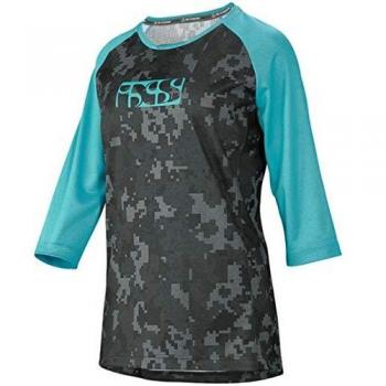Jersey IXS Carve Lagoon Camo Mixte Taille 42 Bleue pour Femmes Adultes