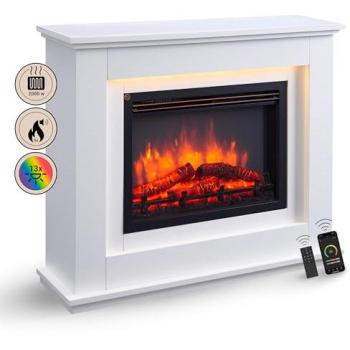 Cheminée Baldur Électro-Sol – Design Moderne – Blanc