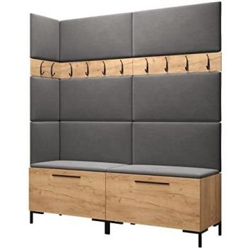 Recibidor Tivsoa 104 (Craft Roble) con Tapiz y Montaje en Pared