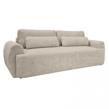 Sofa Mahina 3 Places, Convertible, Coffre Intégré, Tissu Bouclette – Taupe