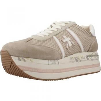 Premiata Python-effect Leather Sneakers for Women in Beige