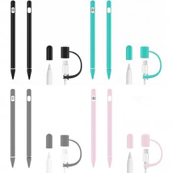 Accesorio Completo: Soporte Silicona, Cable Antipérdida y 2 Fundas Plumín para iPad y Apple Pencil