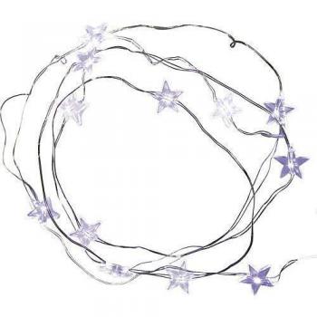 Luci Natalizie 726‑37 60 cm – Filo a Pile Bianco Freddo e Stelle