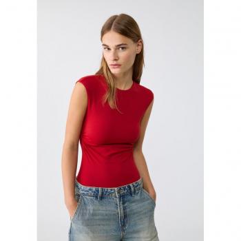 Stradivarius Red Open-Back Bodysuit M Size