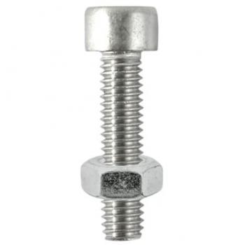 Silver Finish M8 Cap Socket Screws with Hex Nuts