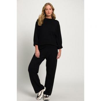 Pantaloni neri in maglia fine con cintura elastica, taglia 52, Ulla Popken