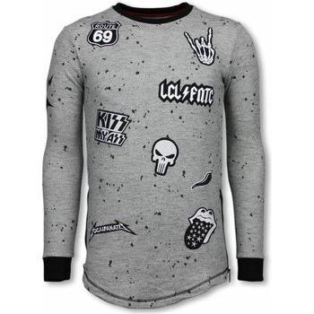 Local Fanatic Langarm-Sweatshirt mit bestickten Rockstar-Patches