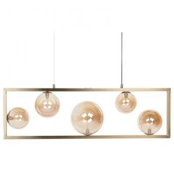 Lampe Suspendue Cuivrée 5 Ampoules GEEHI