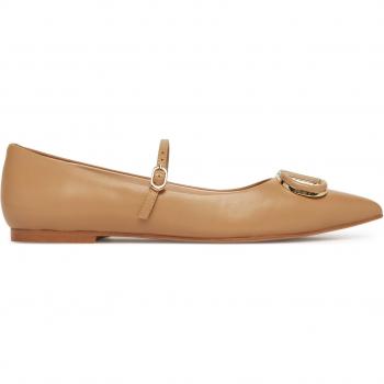 Ballerine Camel in Pelle con Oval T