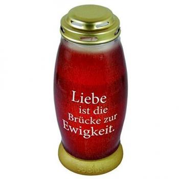 Bolsius Grablaterne rot mit goldener Kappe