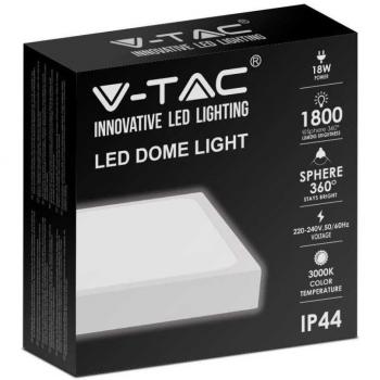 Plafoniera LED Quadrata Bianca 18W 3000K IP44
